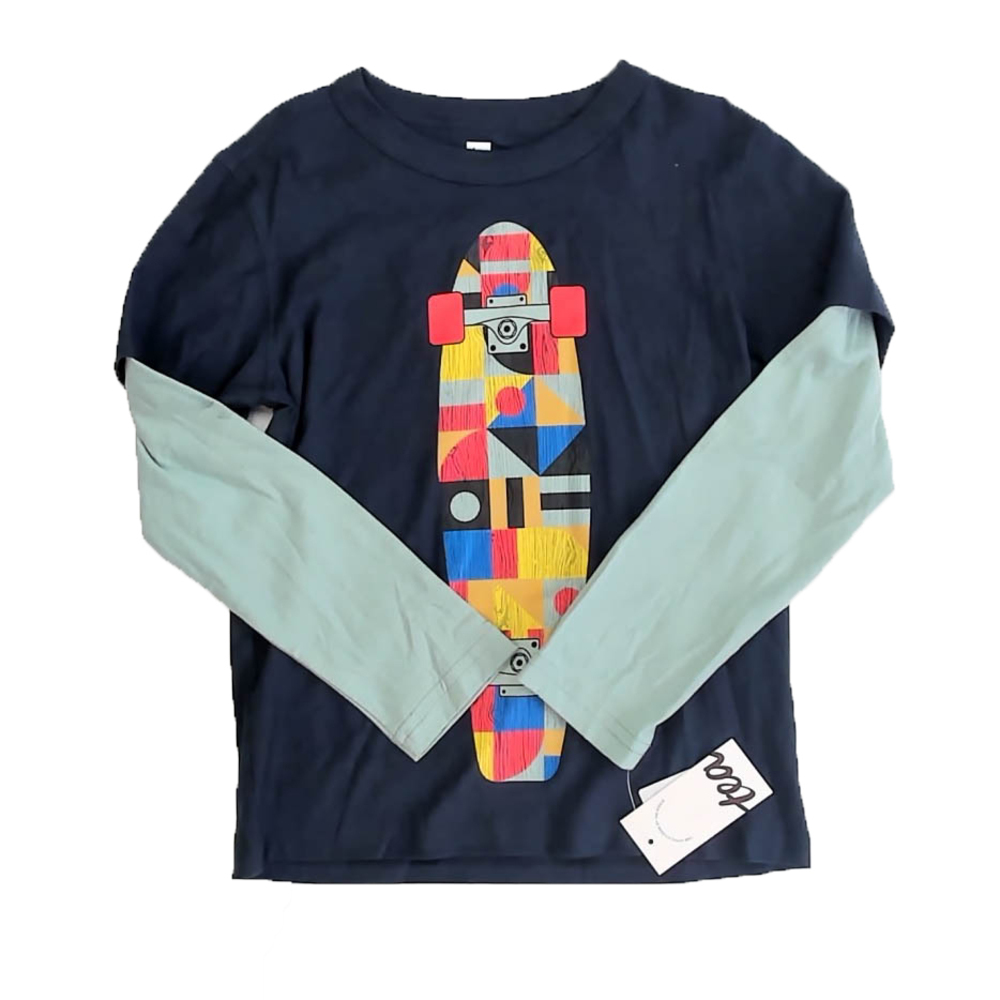 Tea Collection Boys Navy Skateboard Long Sleeve T-Shirt size: 5T